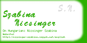szabina nicsinger business card